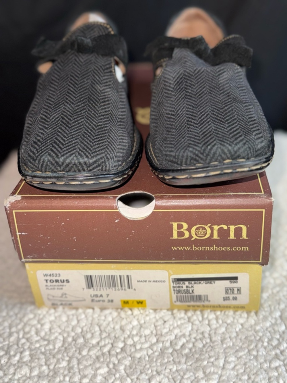 Born Black & Gray Women’s Slip-On Loafers
